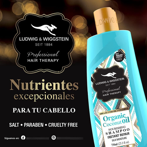 Ludwig And Wiggstein Champú De Aceite De Coco Orgánico 750