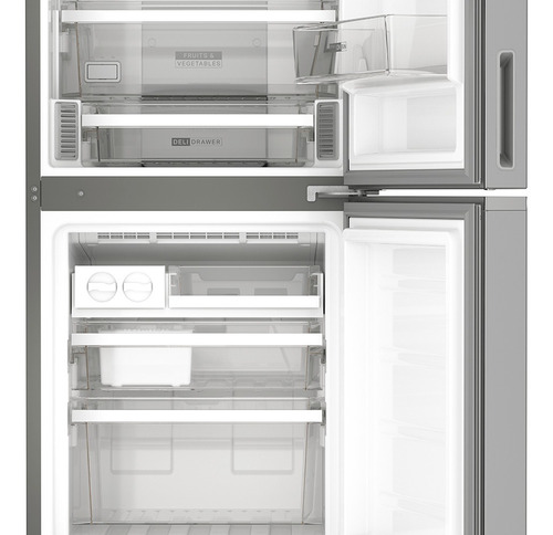 Refrigerador Bottom Mount 13 P³ Xpert Energy Saver Acero Ino Gris Acero