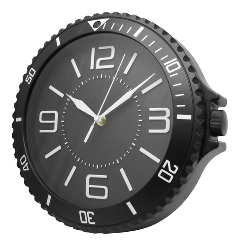 Imagen 1 de 7 de Reloj De Pared Moderno Analogo Negro Gigante 27.5 Cm