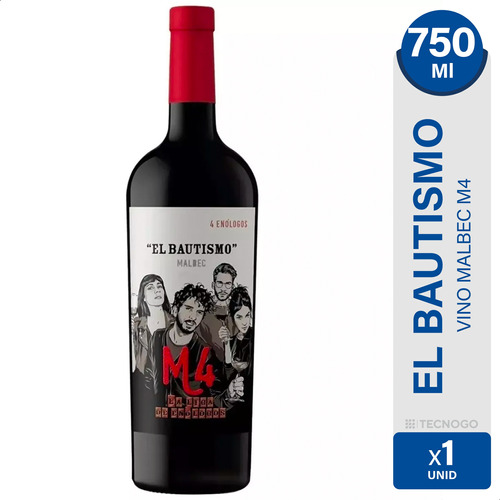 Vino Tinto El Bautismo Malbec Liga De Los Enologos M4 