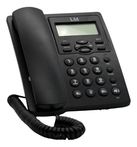 Teléfono Fijo Lm-1802 Lcd Identificador De Llamadas Negro