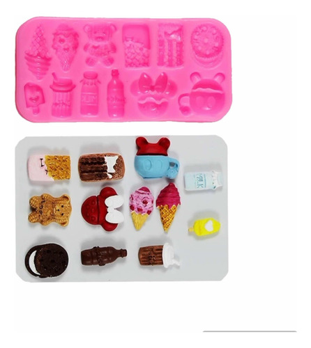 Molde De Silicón Galletas Refresco Postres Mickey Minnie