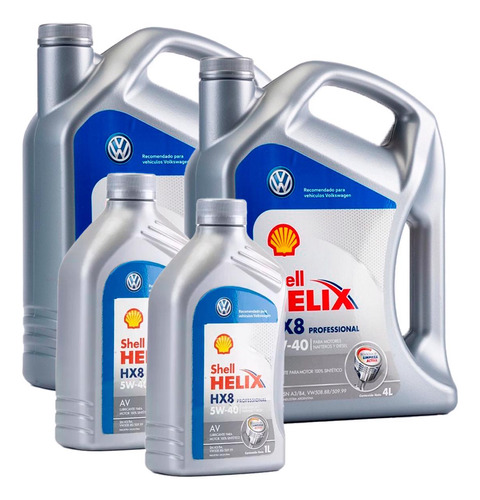 Kit Aceite Shell Helix Hx8 Pro Av 5w40 Vw Touareg V8 X 10lts