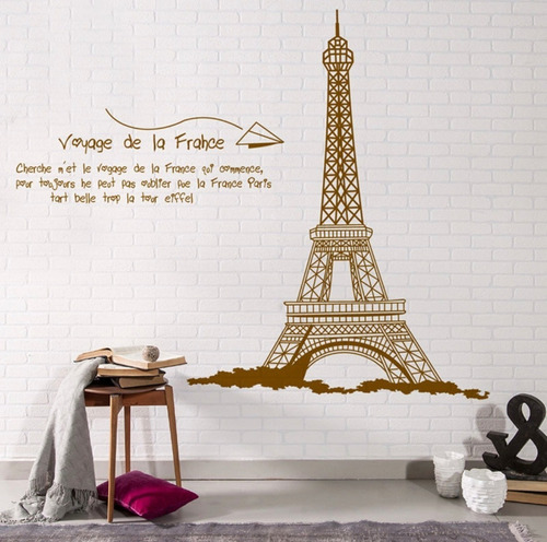 Vinil Pared Decorativo Paris Cafe Torre Eiffel Grand 180x140