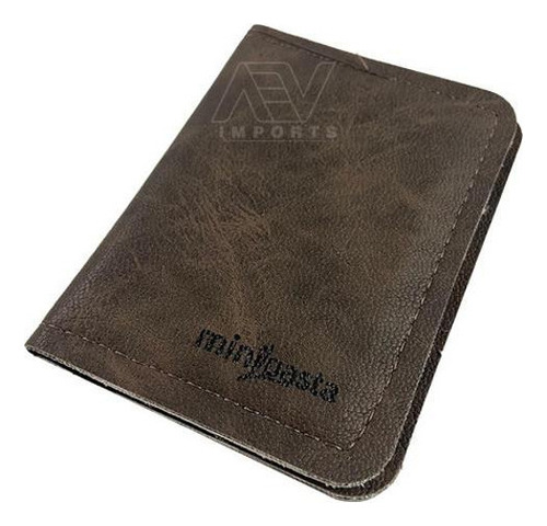 Carteira Couro Ecológico Com Bloqueador Rfid Antifurto Cor Marrom-claro