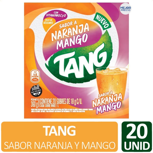 Imagen 3 de 10 de Jugo Tang Naranja Mango Sin Tacc Caja X 20u - Mejor Precio