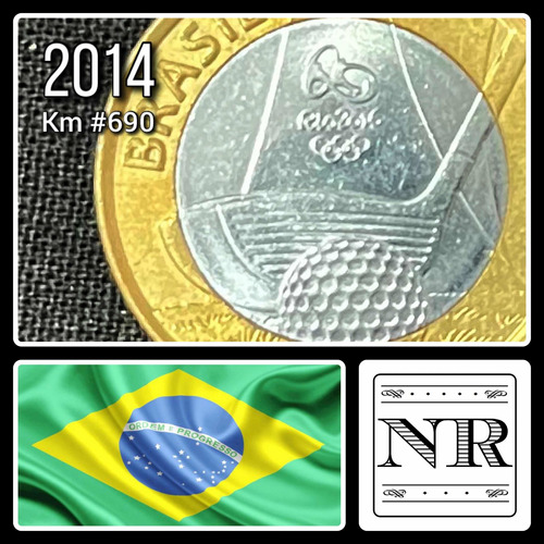 Brasil - 1 Real - Año 2014 - Golf - Rio 2016 - Económica