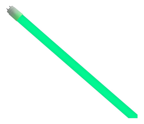 Lâmpada Tubo Led T8 18w G13 1.20m Colorida Verde E Soquetes