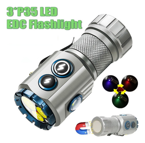 Linterna De 3 Led, Lámpara Lateral Rgb Mejorada De 2000 Lúme