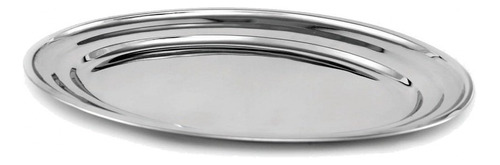 Travessa Rasa Oval Inox 25cm Porção Comida Salada  