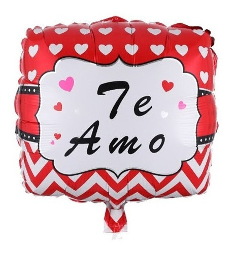 Globos Foil Estampados Te Amo Set Cuadrados Colores