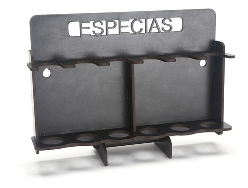 Imagen 3 de 7 de Especiero De Madera Condimento Estante Pared Frasco Tapa X6