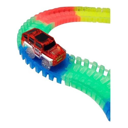 Imagen 4 de 6 de Pista Flexible 56 Piezas Variety Tracks Auto Luminoso Edu Color Multicolor