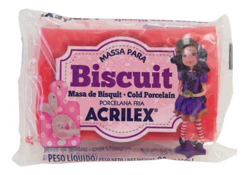 Massa Para Biscuit Vermelho Vivo Acrilex Porcelana Fria 90g