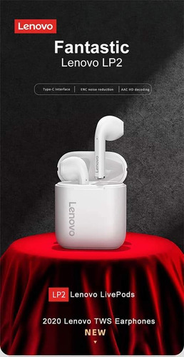 Imagen 7 de 8 de Audifonos Bluetooth Lenovo Lp2