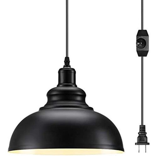 Lámpara Colgante Industrial Enchufable Con Cable De 13,12 Pi