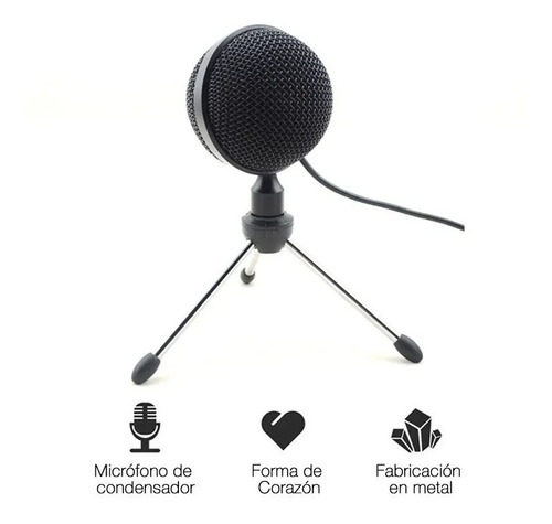 Imagen 4 de 8 de Micrófono Condenser Trípode Omnidireccional Notebook Pc