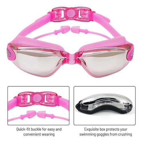 Gafas De Natación Para Jóvenes, Rosas, Adultas, Mujeres Atad