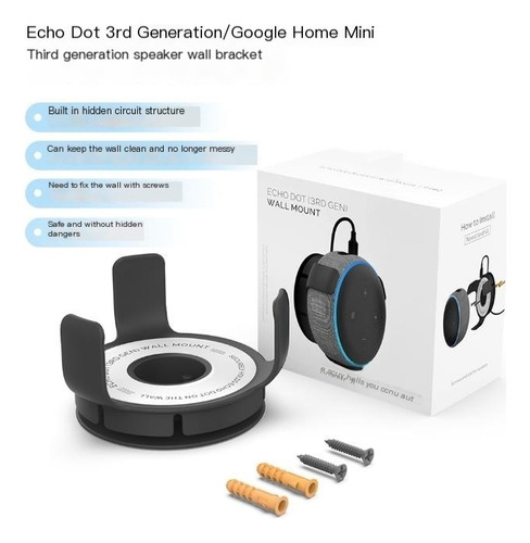Soporte De Pared Para Altavoz Echo Dot De 3ª Generación