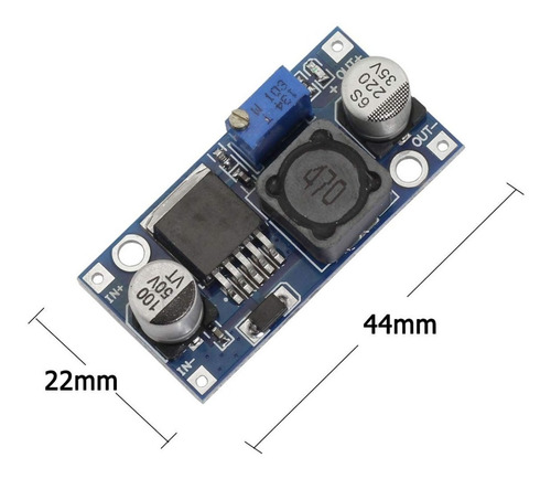 Imagen 2 de 3 de Regulador Lm2596 2 Amp Reductor 3-40v A 1,5-35v Arduino