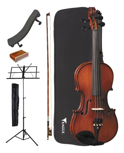 Kit Violino Eagle 4/4 Ve244 Arco Breu Estojo Ajustado Luthie