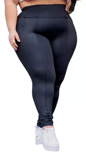 Kit 2 Calça Legging Plus Size Grossa Suplex Cintura Alta Bol