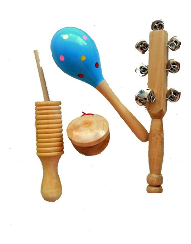 Kit Instrumentos Musicales Para Chicos Para Jugar 4 Piezas