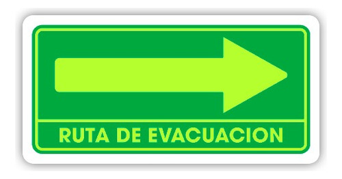 Señalizacion Ruta De Evacuación Der. 30x45 Fotoluminiscente