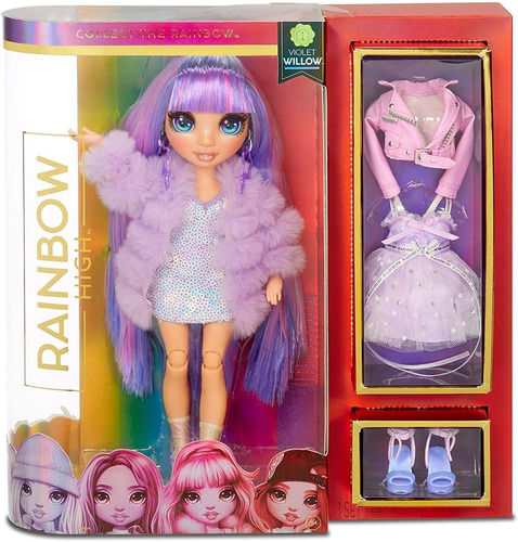 Muñeca Moda Sorpresa Rainbow High Violet Willow 2 Conjuntos