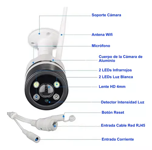 Cámara de Seguridad BALA 1080p con Sensor de Movimiento- Luz