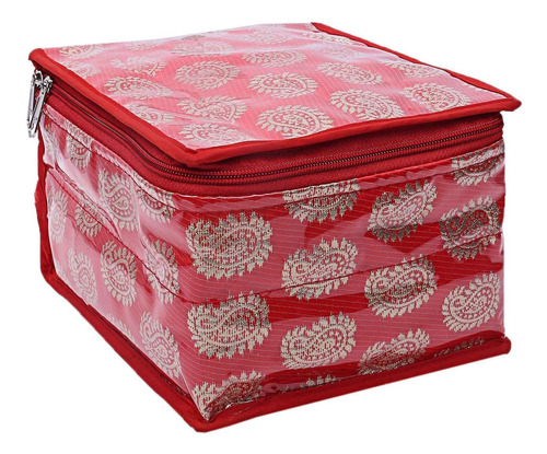 Royal Trendz Brocade Joyería/organizador Con 10 Bolsas - Roj