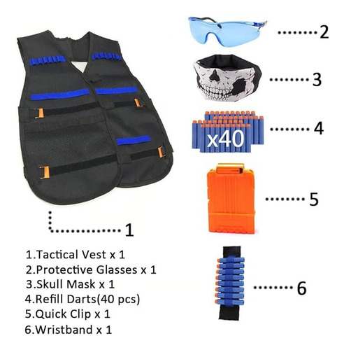 Chaleco Táctico Para Pistolas Nerf N-strike Elite Negro