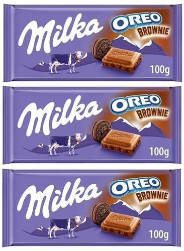 Kit 3 Chocolate Milka Oreo Brownie 100g