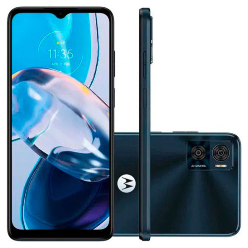 Smartphone E22 128gb 4g 6,5 Hd+ Câmera Dupla 16mp Motorola Cor Preto