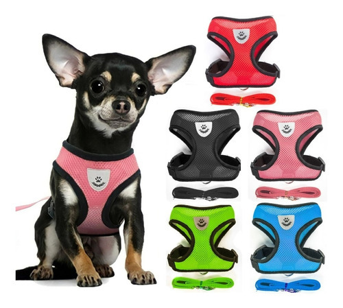 Chaleco reflectante con cuello en el pecho para mascotas y perro, color guía, collar rosa, talla G, diseño, nombre Lisa