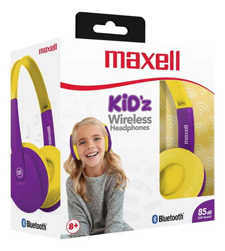 Auricular Bluetooth Maxell Kid'z Violeta Amarillo +8 Años