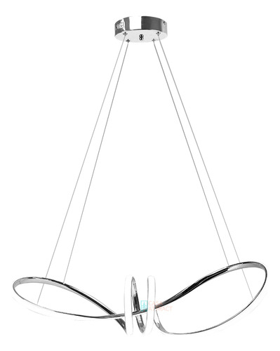 Luminária Pendente Design Moderno Luz Led 127/220V Cromado Sala Jantar Quarto Símbolo Infinito Iluminação Hall De Entrada Casa Attract 4x4sc
