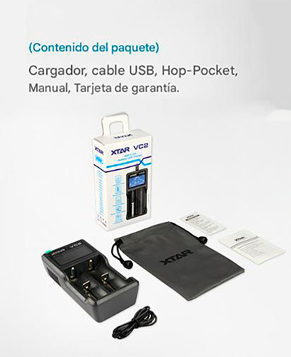 Tecneu Xtar Vc2 Cargador Inteligente De Baterías 18650 Li-ion Lcd