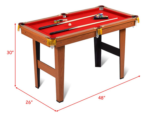 Mesa De Billar Plegable 120 Cm Incluye Tacos Y Accesorios Color Del Paño