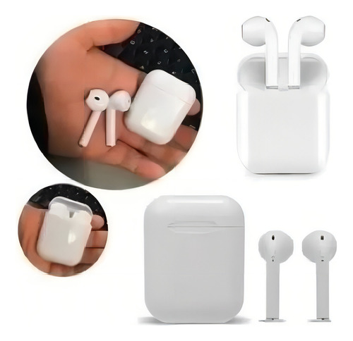 Fones De Ouvido I12 Tws Bluetooth Sem Fio Recarregável Cor Branco