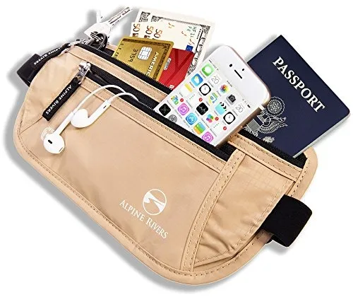 Alpine Rivers Money Belt Rfid Bloqueo Oculto Cartera De Viaj