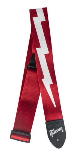 Correia Gibson Lightning Bolt Vermelha Nylon 5cm Largura