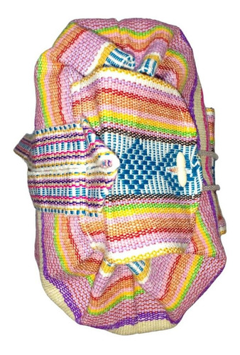 Morral Multicolor Mexicano, Mxika-001, 1 Pza, 10kg, Rosa/azu Color Rosa/ Azul/ Morado