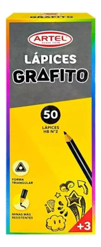 Lapiz Grafito Triangular 2hb Artel 4 Unidades