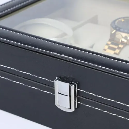 Caja Organizador Estuche Para 6 Relojes Joyas Ecocuero