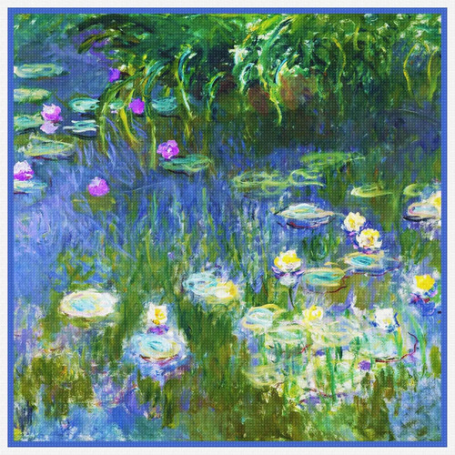 Orenco Claude Monet Punto Cruz Diseño Lirio Agua
