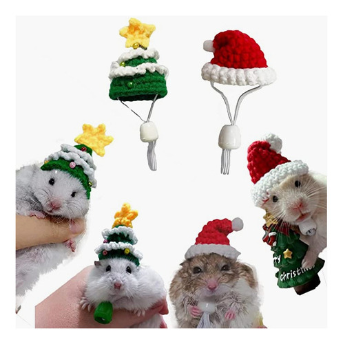 Sombrero Navideño Para Mascotas Tejido A Mano, Mini Sombrero