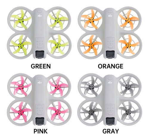 Kit 04 Helice 5 Pas Silenciosa Drone Dji - Neo Cor Laranja