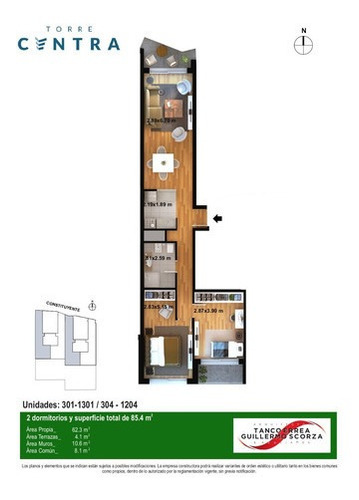 Imagen 2 de 9 de Va806 Venta Apartamento 2 Dormitorios En Torre Centra