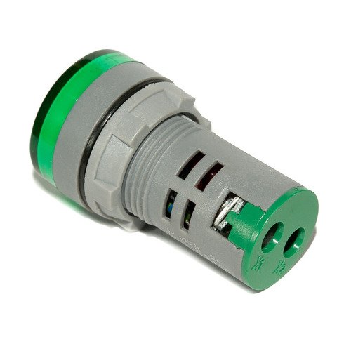 Imagem 3 de 4 de Kit 3 Sinaleiros Led Voltimetro Digital Verde 60-500vca 22mm